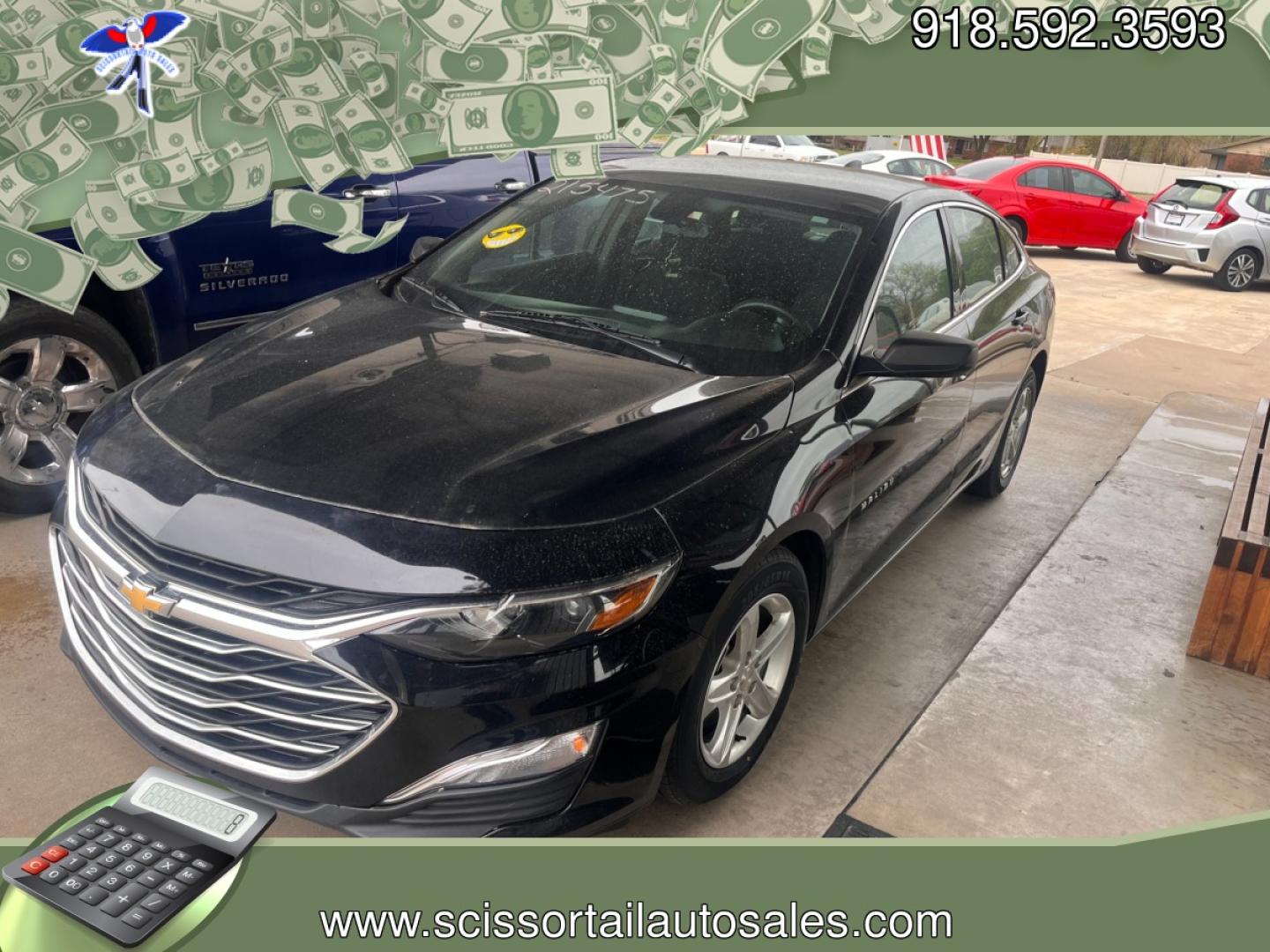 2019 BLACK CHEVROLET MALIBU LS (1FL) 1FL (1G1ZC5ST8KF) with an 1.5L L4 DOHC 16V engine, 6A transmission, located at 8101 E. Skelly Dr., Tulsa, OK, 74129, (918) 592-3593, 36.121891, -95.888802 - Photo#0